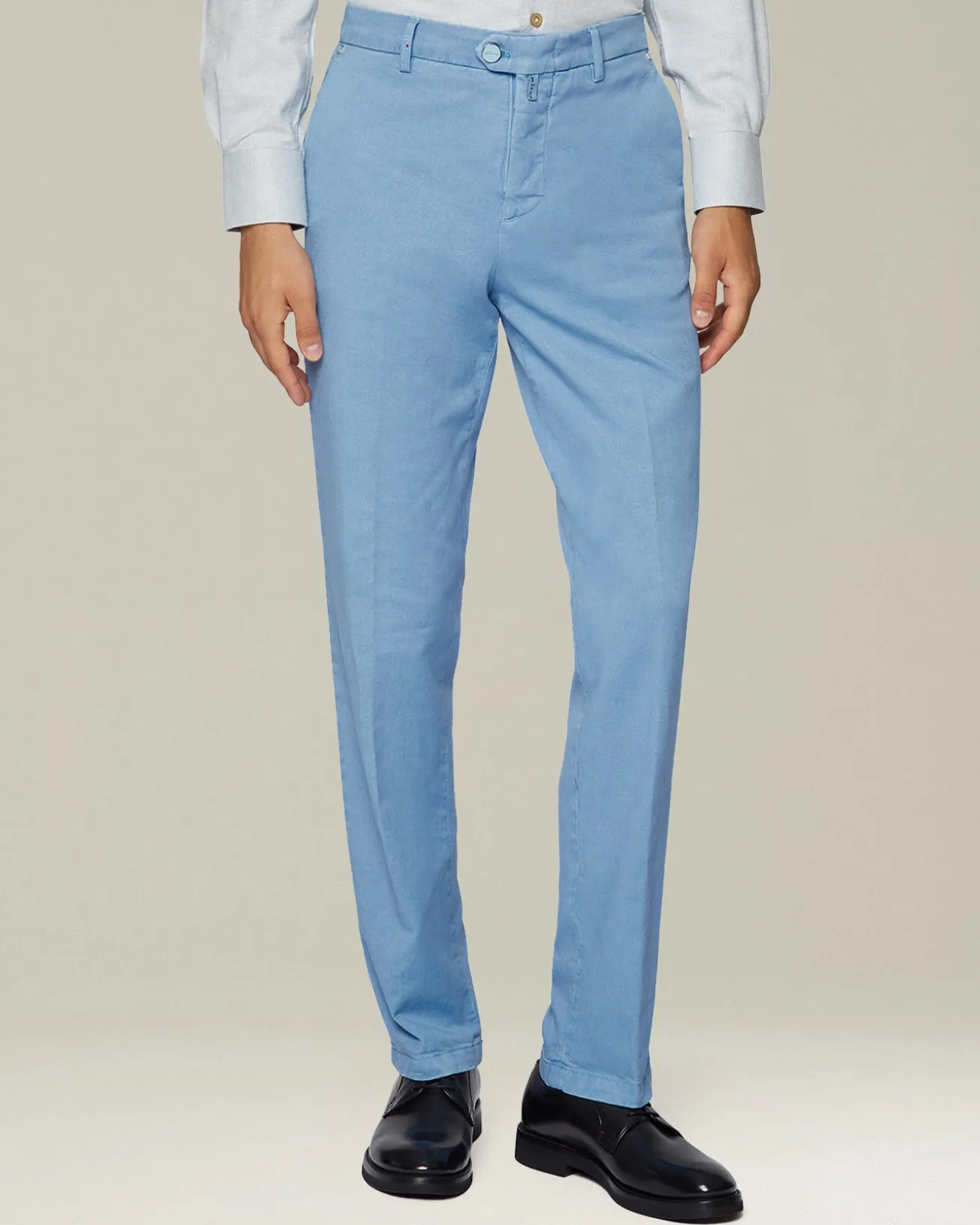 Pantalone uomo classico celeste chiaro