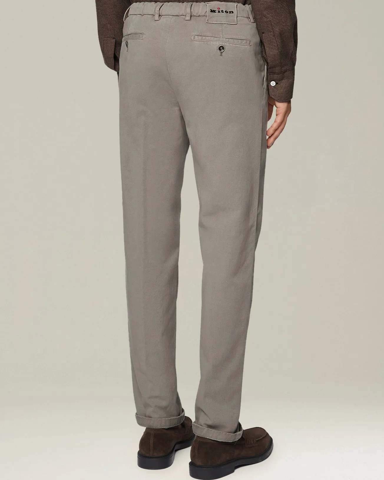 Pantalone uomo classico grigio sabbia