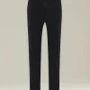 Pantalone uomo con elastico in cotone blend nero