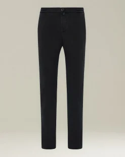 Pantalone uomo con elastico in cotone blend nero