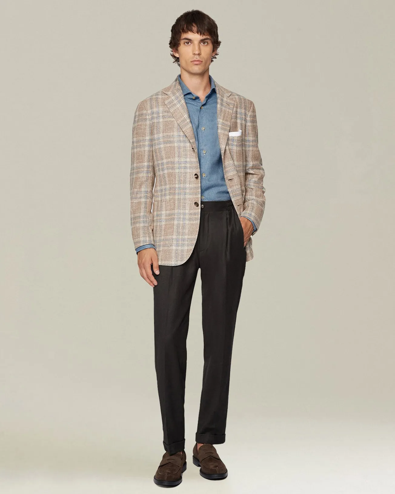 Pantalone uomo con elastico blend lana e Cashmere