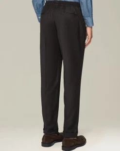 Pantalone uomo con elastico blend lana e Cashmere