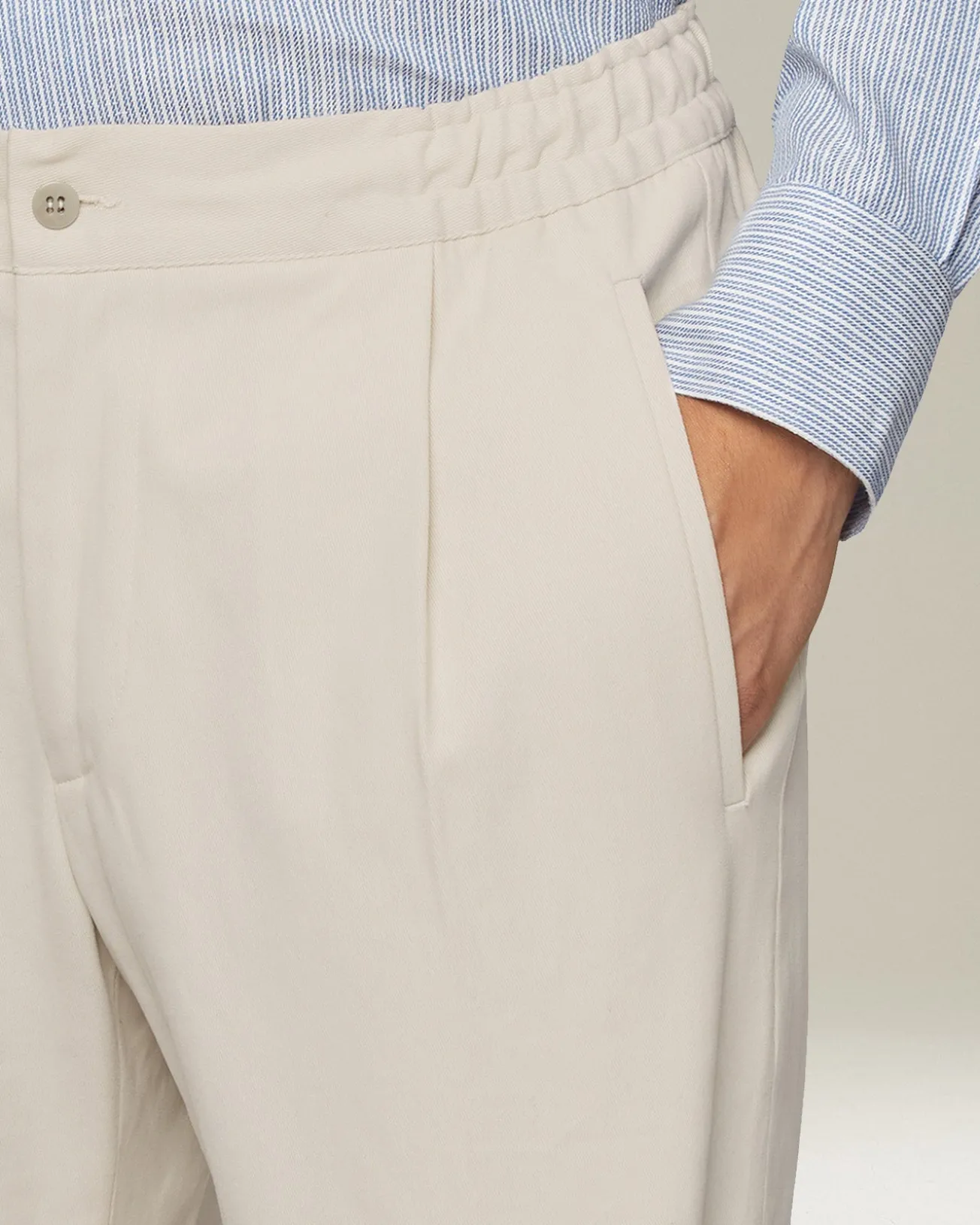 Pantalone uomo con elastico in cotone blend