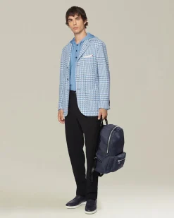 Pantalone uomo con elastico in cotone blend nero