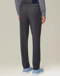 Pantalone uomo startoriale 100% Lana vergine grigio scuro