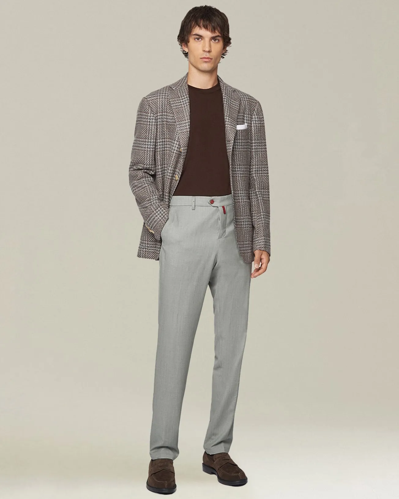 Pantalone uomo startoriale 100% Lana vergine grigio