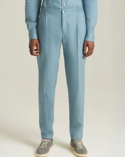 PANTALONI COMFORT IN MISTO LINO