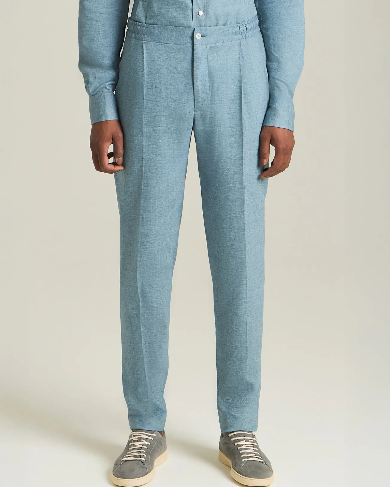 PANTALONI COMFORT IN MISTO LINO