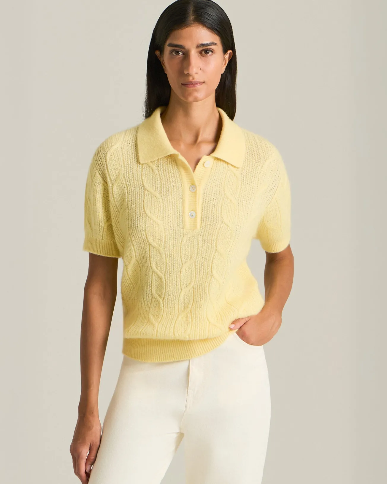POLO IN MAGLIA DI CASHMERE, SETA E VISCOSA