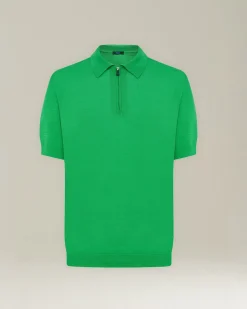 POLO KNT DELUXE IN LANA E SETA CON ZIP