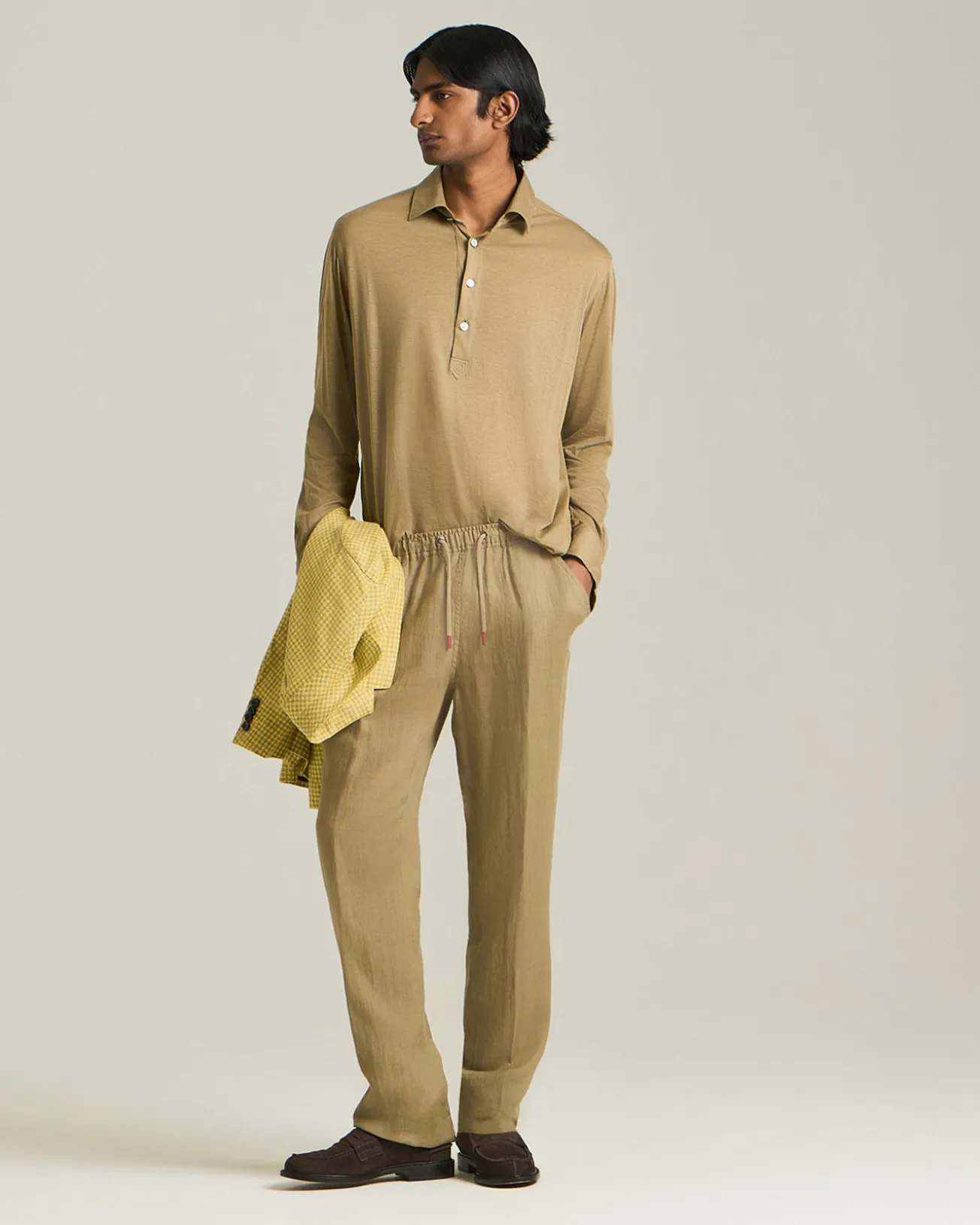 Polo Sartorial in misto cotone con dettaglio bottoni