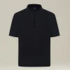 Polo uomo Deluxe in Lana e Seta nera