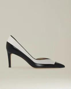 Scarpe Décolleté In Pelle Con Inserti