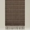 Sciarpa Principe di Galles in seta e cashmere marrone
