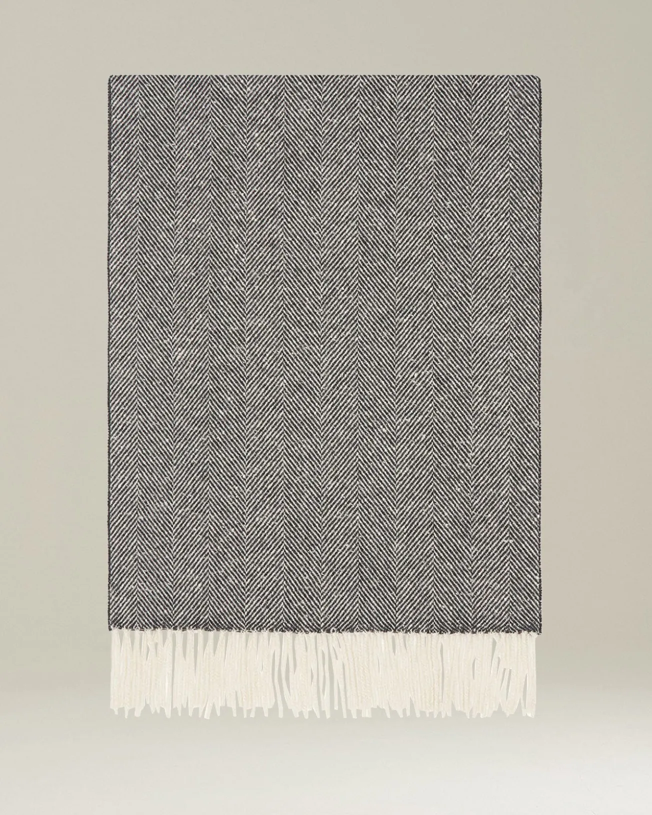Sciarpa Spigata grigia 100% Cashmere Pregiato