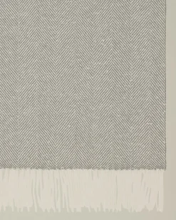 Sciarpa Spigata grigia 100% Cashmere Pregiato
