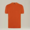 T-shirt girocollo a mezza manica in maglia di cotone
