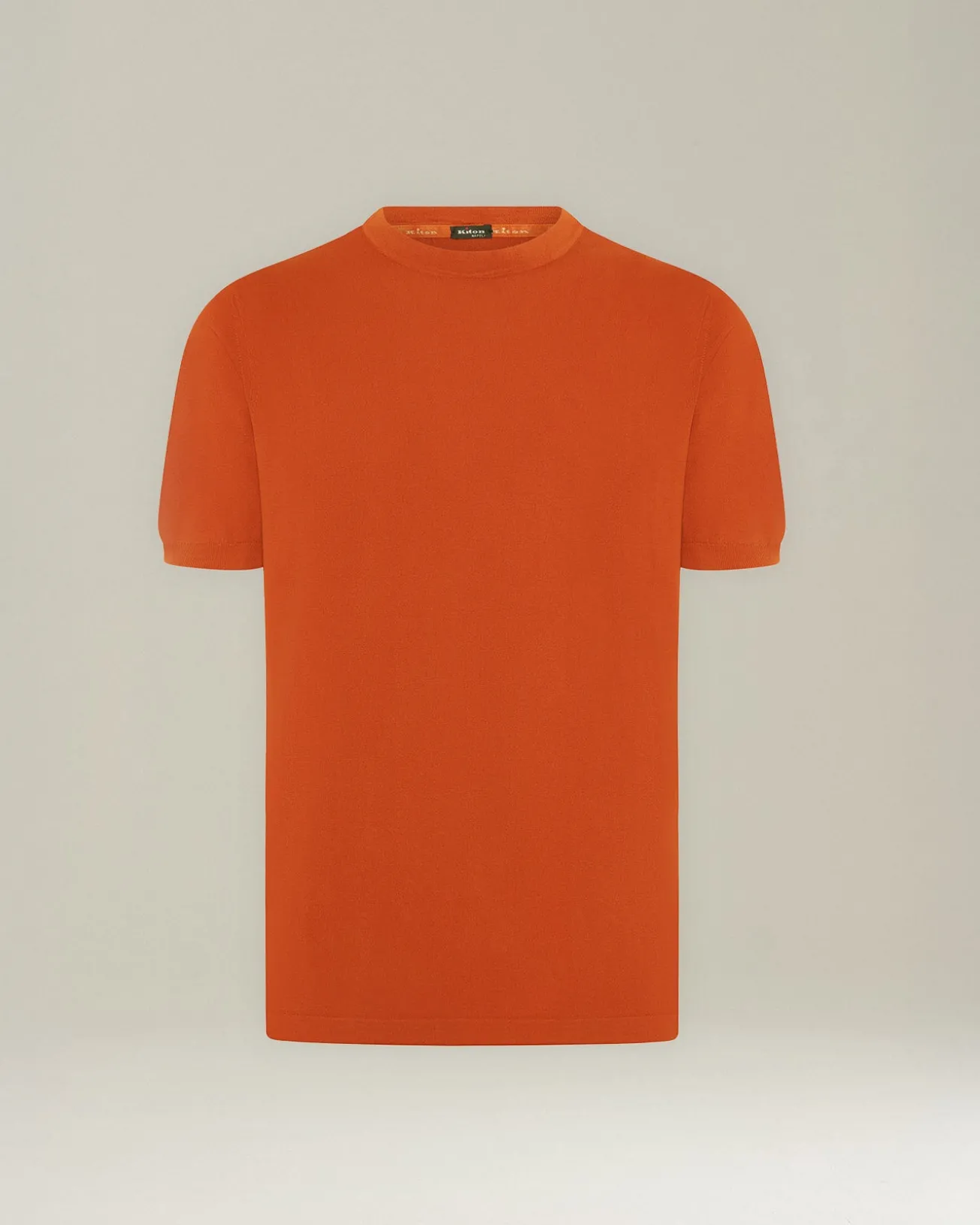 T-shirt girocollo a mezza manica in maglia di cotone