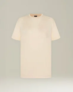 T-Shirt In Seta E Cotone Con Taschino