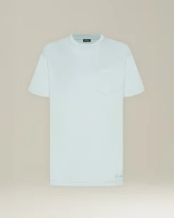 T-Shirt In Seta E Cotone Con Taschino