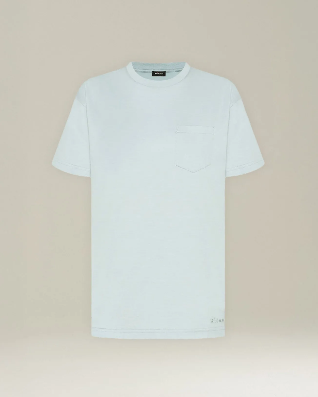 T-Shirt In Seta E Cotone Con Taschino