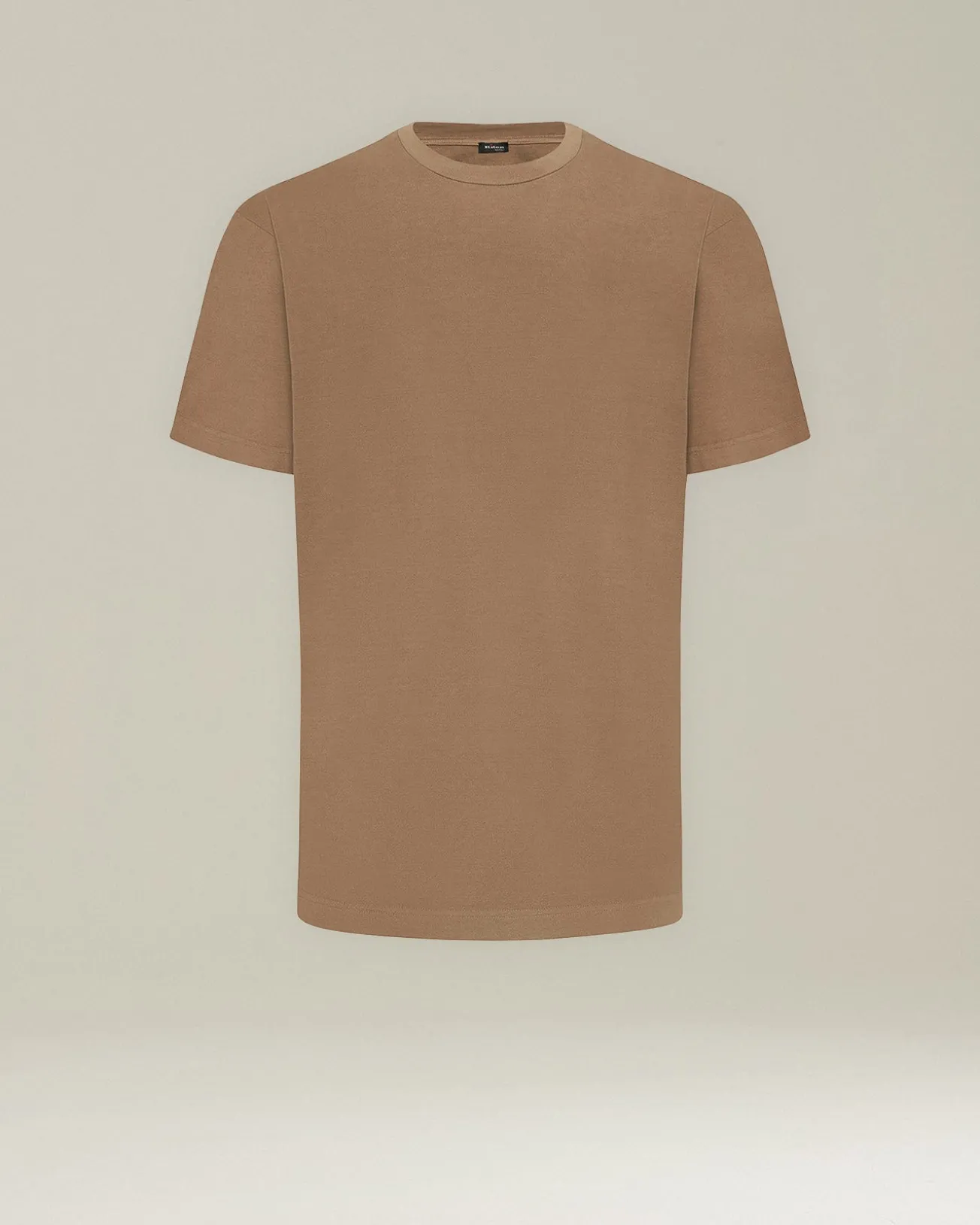 T-shirt in sofficie cotone color cammello