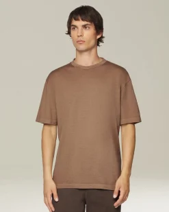 T-shirt in sofficie cotone color cammello