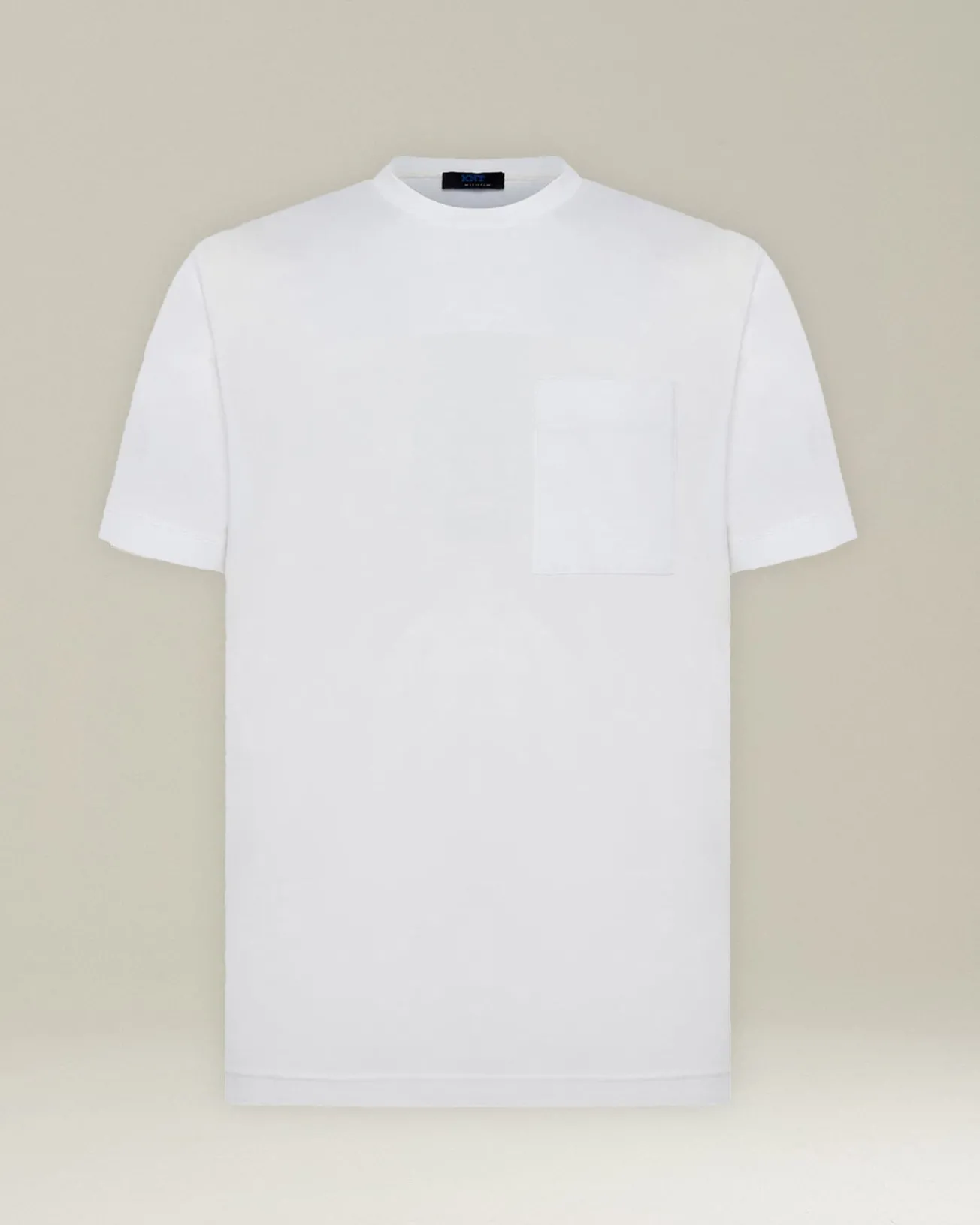 T-shirt KNT in Jersey di contone bianca con taschino