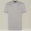 T-shirt KNT in Jersey di contone grigiio perla con taschino