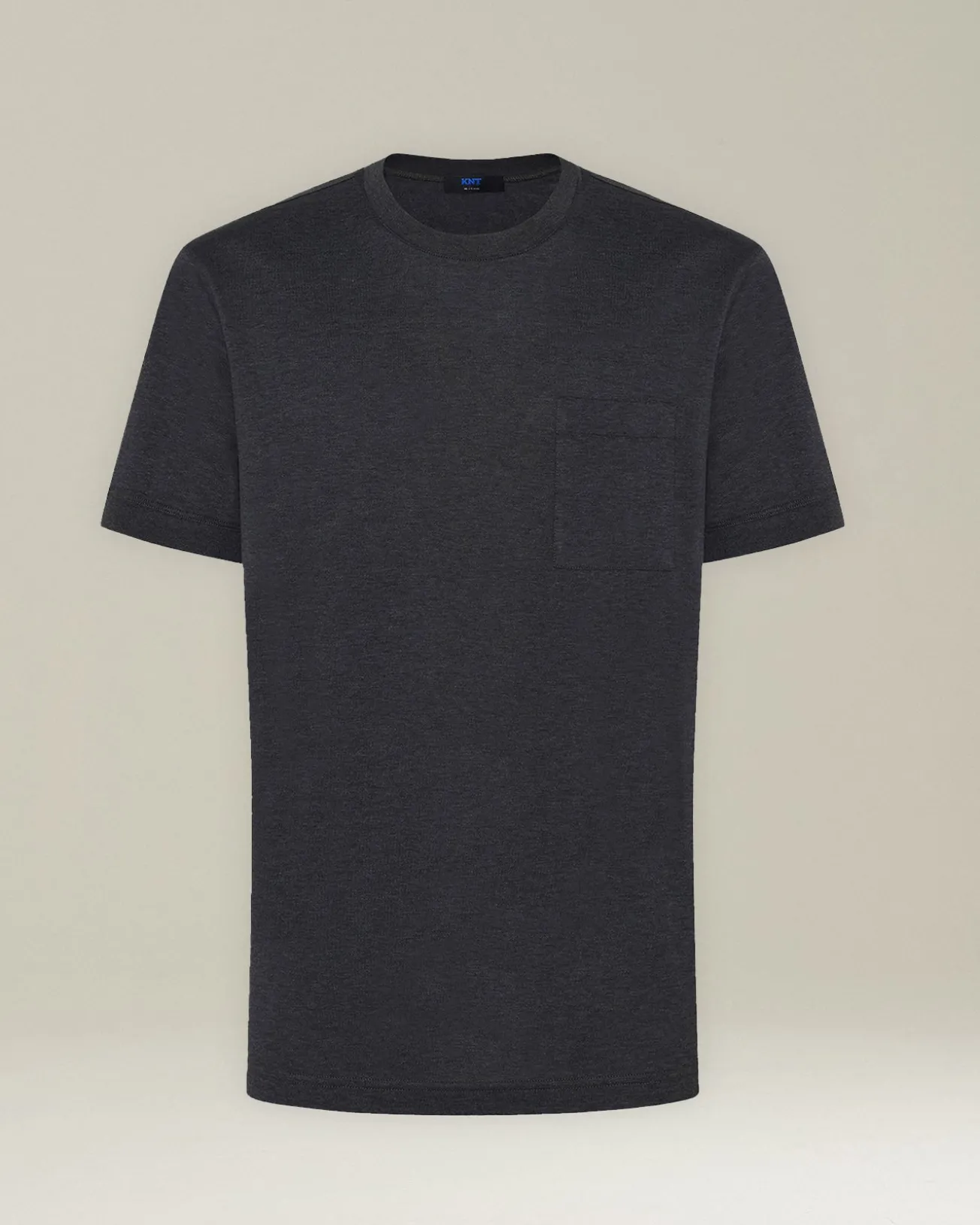T-shirt KNT in Jersey di contone grigiio scuro con taschino