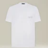 T-shirt logo bianca in jersey di cotone KNT