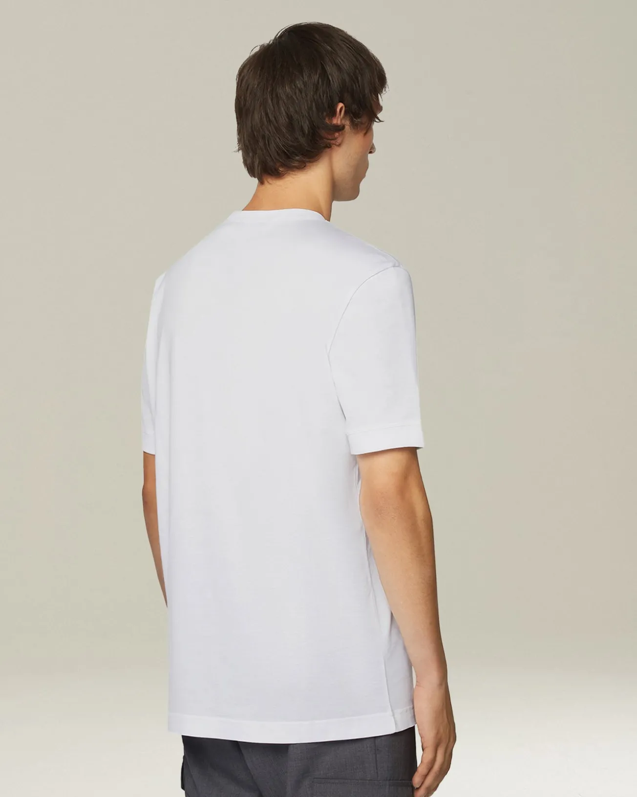 T-shirt logo bianca in jersey di cotone KNT