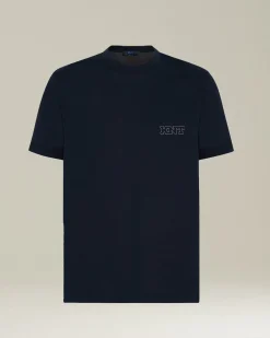 T-shirt logo nera in jersey di cotone KNT