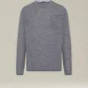 T-shirt uomo Manica lunga in lana mélange grigia
