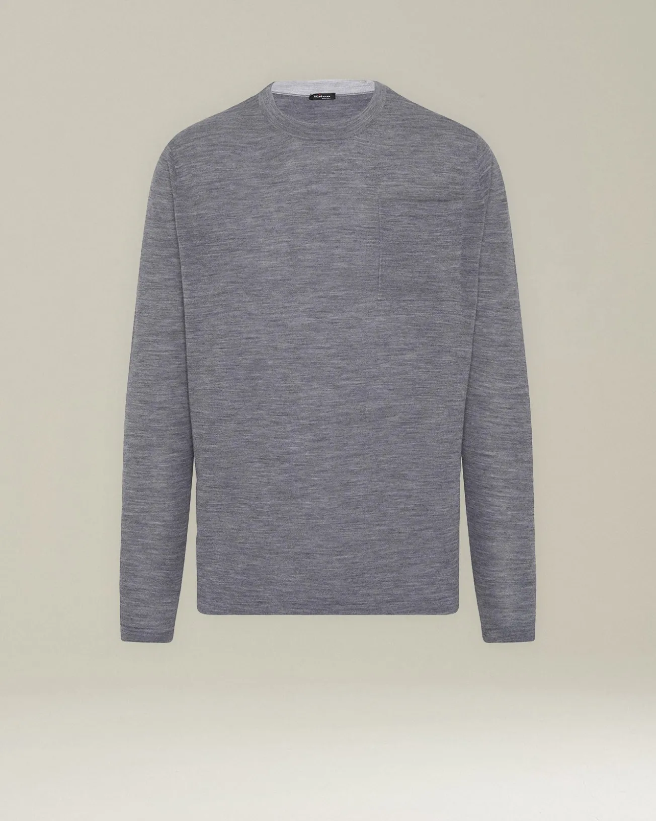 T-shirt uomo Manica lunga in lana mélange grigia