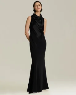 Tubino da Sera smanicato in seta nera